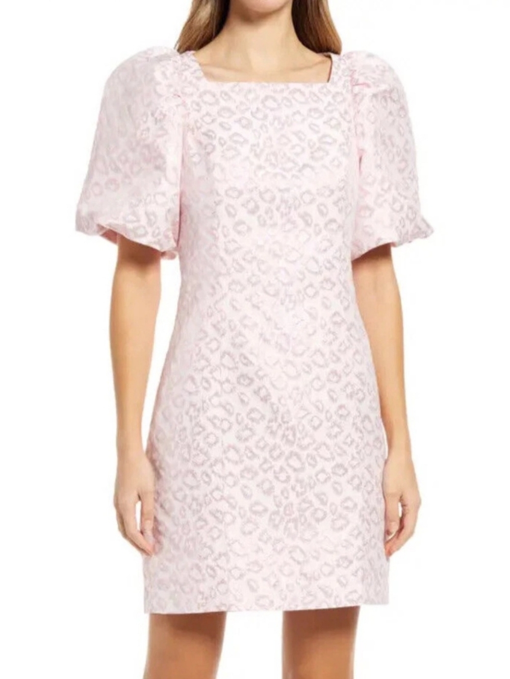 LILLY PULITZER Taffia Puff Sleeve Dress in Calla Lily Pink Leopard Women's 4